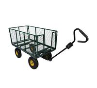 Wiltec Chariot transport XXL pliable - 1140 x 520 x 1050 mm - capacité 550 kg - avec Bâche amovible Pneus robustes et Grille de ran