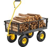 Chariot de transport Chariot de jardin Chariot à outils 226,80kg - Jaune/noir - Idéal pour le jardinage et le rangement des outils
