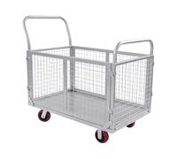 Chariot de transport, chariot de jardin, chariot multifonction, quatre roues de 5 pouces, acier laminé à froid de haute qualité, diable pour pelouse, gravier, transport de marchandises lourdes
