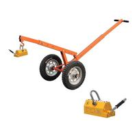 Chariot De Transport De Couvercles De Regard Magnétiques, Diable De Levage, Équipé D'un Crochet Pivotant Et D'un Élévateur À Aimant Permanent(40cm/15.7in)