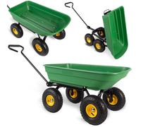 Chariot de transport de jardin à 4 roues 52L 200kg 3 en 1