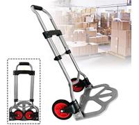 Chariot de transport - Diable - Aluminium - 60 kg - Pliable - Poignée télescopique réglable