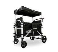 Chariot de transport enfant pliable noir - FUXTEC Family Cruiser - banquettes amovibles 4 places EN-1888 75 kg