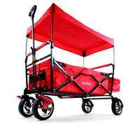 Fuxtec Chariot City Cruiser Rouge, L'Original, Chariot de Jardin Pliable pour Enfants, Transport, Plage, Ville, Forêt, à Tirer ou à Pousser, Capacité De Charge 75 kg