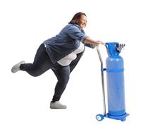 Chariot De Transport For Bouteilles D'oxygène Médical, Léger En Acier Inoxydable Avec Roulettes Silencieuses For Bouteilles De Propane Et D'argon, 10/15/20 L(20L 110cm(43 3/10"))