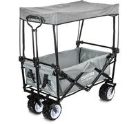 Chariot de Transport Jardin Pliable Charrette à Main Remorque avec Toit Max 80kg