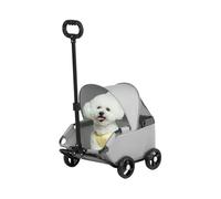 Chariot de transport léger et pliable pour animaux de compagnie pour petits chiens, poussette pliable pour voyage, marche, parc, plage, centre commercial, visites chez les vétérinaires