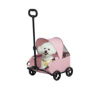 Chariot de transport léger et pliable pour animaux de compagnie pour petits chiens, poussette pliable pour voyage, marche, parc, plage, centre commercial, visites chez les vétérinaires