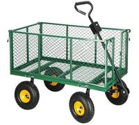 Chariot de Transport Pliable 4 Roues + bâche Amovible Max. 400kg - SPRINGOS