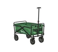 Outsunny Chariot à roulettes Pliable, Chariot de Transport à roulettes, Charge 40 kg, poignée Ajustable, Chariot de Plage, Cadre en métal, Vert foncé