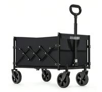 Chariot de transport Pliable, avec poignée, 4 Roues Renforcées dont 2 Roues Universelles, Charge 180 Kg, Extérieur, Jardin, Noir d'encre