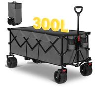 Chariot de transport pliable capacité 300 L et charge maximale 200 kg - Gris