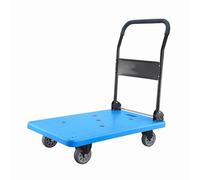 Chariot de transport pliable, chariot pliable robuste avec roues pour la maison, l'usine, le supermarché et le rangement (bleu, XL) - Chariot utilitaire durable, portable et polyvalent.