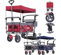 Chariot De Transport Pliable De Qualité Supérieure Avec Toit Chariot De Transport Pliable Jusqu'à 100 Kg Frein Avant Et Arrière Bleu