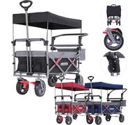 Chariot De Transport Pliable De Qualité Supérieure Avec Toit Chariot De Transport Pliable Jusqu'à 100 Kg Frein Avant Et Arrière Bleu