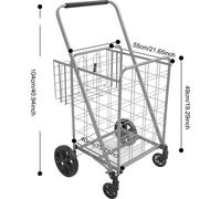 Chariot de transport pliable, grande capacité 110 lbs, poignée ergonomique, MULTI