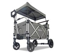 Chariot de transport pliable gris premium - FUXTEC Super Cruiser + - extension habitacle outdoor enfant 75 kg