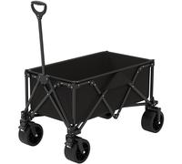 Chariot de transport pliable noir avec roues tout terrain