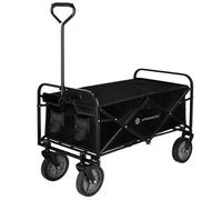 Chariot de transport pliable - Springos - Noir - Charge maximale 80 kg - Capacité 105 L - 4 roues