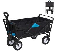 Chariot de Transport pour Jardin - EUGAD - Pliable à 4 Roues - Tissu Oxford - Anthracite+Turquoise