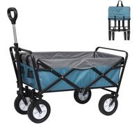 EUGAD 0007HC Chariot de Transport pour Jardin Max. 80kg Chariot Pliable à 4 Roues Tissu Oxford Bleu+Gris