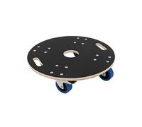 Chariot de transport rond Ø57 cm capacité 800 kg plateau en bois avec 2 freins 4 roulettes antidérapants pivotantes aide manutention plateforme
