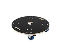 ECD Germany Chariot de Transport Rond Ø67x14,5cm avec Plaque Sérigraphiée, Charge Maximale 800kg, 4 Roues Pivotantes dont 2 avec Frein, Planche à Roulettes Fraisée CNC en Multiplex, Rouleur de Meubles