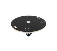 ECD Germany Chariot de Transport Rond Ø87cm x14,5 cm avec Plaque Sérigraphiée, Charge Maximale 800 kg, 4 Roues Pivotantes Dont 2 avec Freins, Planche à roulettes CNC en Multiplex, Rouleur de Meubles