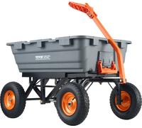 VEVOR Chariot à Benne basculante, capacité de Charge 680 kg , Chariot de Jardin en polyéthylène Robuste avec Cadre en Acier, poignée Convertible 2 en 1, Roues 330 mm, brouette Utilitaire pour pelouse