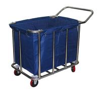 Chariot De Tri De Linge Commercial 400L - Panier À Linge Roulant Avec Roulettes Pour Le Rangement Du Linge À La Maison, À L'Hôtel, À L'Auberge De Jeunesse Ou Au Restaurant - Panier À Linge Bleu