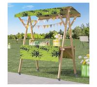 Chariot de vendeur à cadre en bois avec roues, présentoir de marché léger et portable pour salons commerciaux, vente en plein air