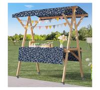 Chariot de vendeur à cadre en bois avec roues, présentoir de marché léger et portable pour salons commerciaux, vente en plein air