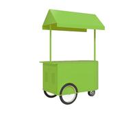 Chariot de vendeur ambulant robuste, stand de restauration de rue, kiosque de marché mobile pour la vente de nourriture, boissons, artisanat et événements(Green)