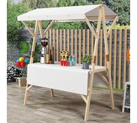 Chariot de vendeur d'extérieur pliable, présentoir alimentaire commercial robuste pour événements, marché agricole, rue, plage - Kiosque portable en bois