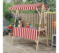 Chariot de vendeur extérieur avec auvent - Kiosque de vente portable pour stands de nourriture et événements, chariot d'affichage de concession de 120 cm