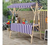 Chariot de vendeur extérieur avec auvent - Kiosque de vente portable pour stands de nourriture et événements, chariot d'affichage de concession de 120 cm