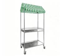 Chariot De Vendeur Extérieur, Chariot De Vendeur De Nourriture, Mobile À Roulettes Pour Extérieur, Pour Café, Bonbons, Gâteaux, Marché Fermier Stand De Concession(Green,60x120cm/23.6x47.2in)