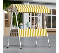 Chariot De Vendeur Extérieur, Mobile À Roulettes Pour Extérieur, Présentoir De Marché Pliable Pour Vendeurs D'extérieur, Pour Hot-Dogs, Glaces, Snacks(Yellow,130cm/51.2in)
