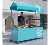 Chariot de vendeur extérieur, présentoir de marché léger, stand mobile pour la nourriture de rue et les événements