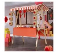 Chariot de Vendeur, kiosque de Vendeur Pliable et Portable avec roulettes, Stand de marché Mobile pour Nourriture de Rue, Hot-Dogs, Glaces, Snacks et café, avec auvent et Drapeaux décoratifs
