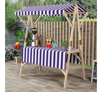 Chariot de Vendeur Portable, Candy Bar Chariot Pliable en Bois avec Auvent