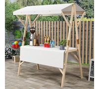 Chariot de Vendeur Portable, Candy Bar Chariot Pliable en Bois avec Auvent