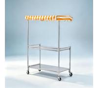 Chariot de Vente Ambulant Pliable en Métal avec Roulettes et Auvent | Pour vendeurs ambulants, marchés extérieurs et événements commerciaux, usage type food truck(Yellow,120*193cm/47.2*76in)