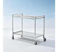 Chariot de Vente Ambulant Pliable en Métal avec Roulettes et Auvent | Pour vendeurs ambulants, marchés extérieurs et événements commerciaux, usage type food truck(Blue,100*68cm/39.4*26.8in)