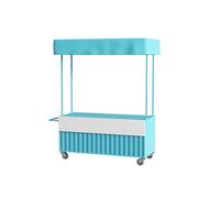 Chariot De Vente Ambulant pour Limonades, Extérieur Chariot À Snacks Pour La Rue, Glaces Et Hot-Dogs - Stand De Vente, les marchés agricoles et les foires(Blue,100cm/39.3in)