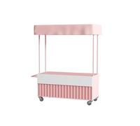 Chariot De Vente Ambulant pour Limonades, Extérieur Chariot À Snacks Pour La Rue, Glaces Et Hot-Dogs - Stand De Vente, les marchés agricoles et les foires(Pink,130cm/51.1in)