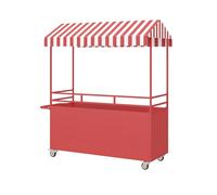 Chariot de vente d'extérieur portable avec parapluie, roues verrouillables, spacieux pour événements, vendeurs de nourriture de rue, marché, lls le Concesss, accessoires de camion de nourriture
