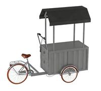 Chariot De Vente Mobile, Chariot Alimentaire Pour Entreprise, Conception Pour Vélo, Pneus En Caoutchouc, Housse Imperméable, Pour Les Rues Commerçantes, Les Plages(Gray,With sunshade)