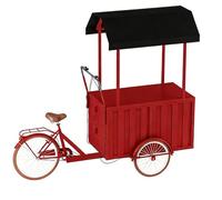 Chariot De Vente Mobile, Chariot Alimentaire Pour Entreprise, Conception Pour Vélo, Pneus En Caoutchouc, Housse Imperméable, Pour Les Rues Commerçantes, Les Plages(Red,With sunshade)
