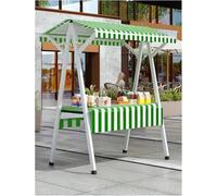 Chariot de Vente Mobile, Chariot de Restauration de Rue à roulettes, présentoir de marché extérieur, étagères modulaires pour vendeurs, Compatible avec Les Food Trucks (Vert, 130 x 60 x 200
